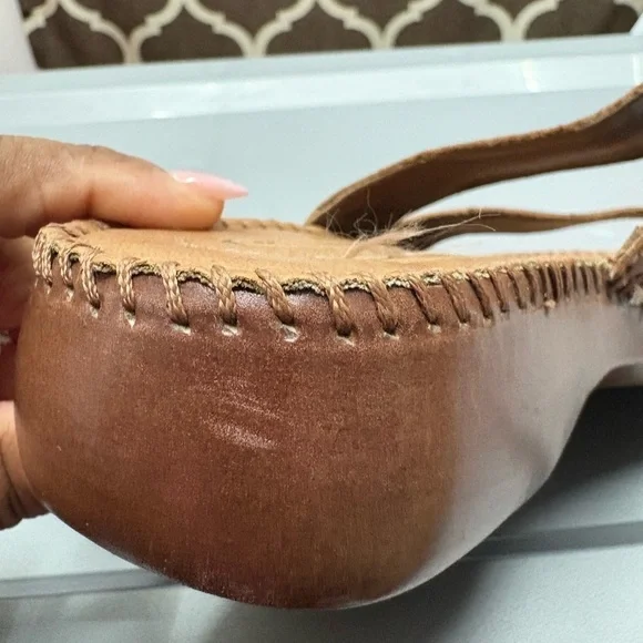 Dr. Scholl's Air Pillo Thong Leather Sandals Womens Flip Flops Wedge Shoes Sz 8 - Picture 12 of 12